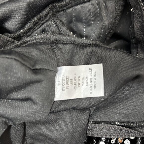 Emerald Sundae Silver Sequin Velvet Wide Leg Jumpsuit Womens XS Black Party - Picture 14 of 14